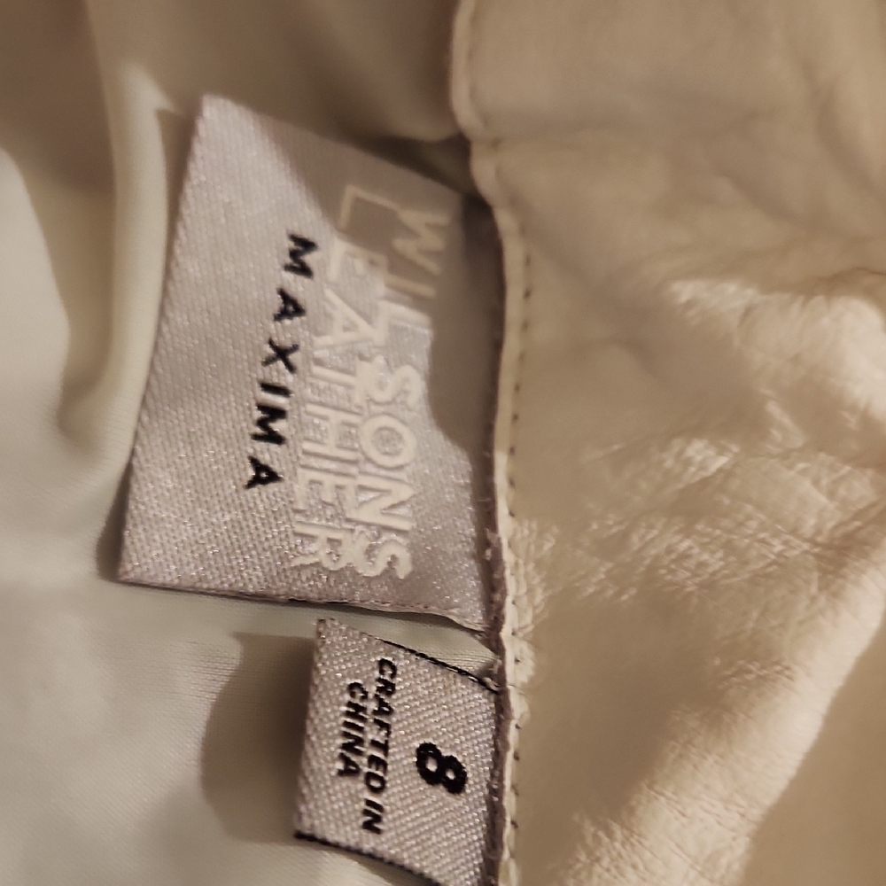 White Leather Mini Skirt - Picture 5 of 9